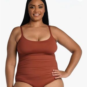 La Blanca Island Goddess Rouched Body Lingerie Mio One Piece Swimsuit  New 14